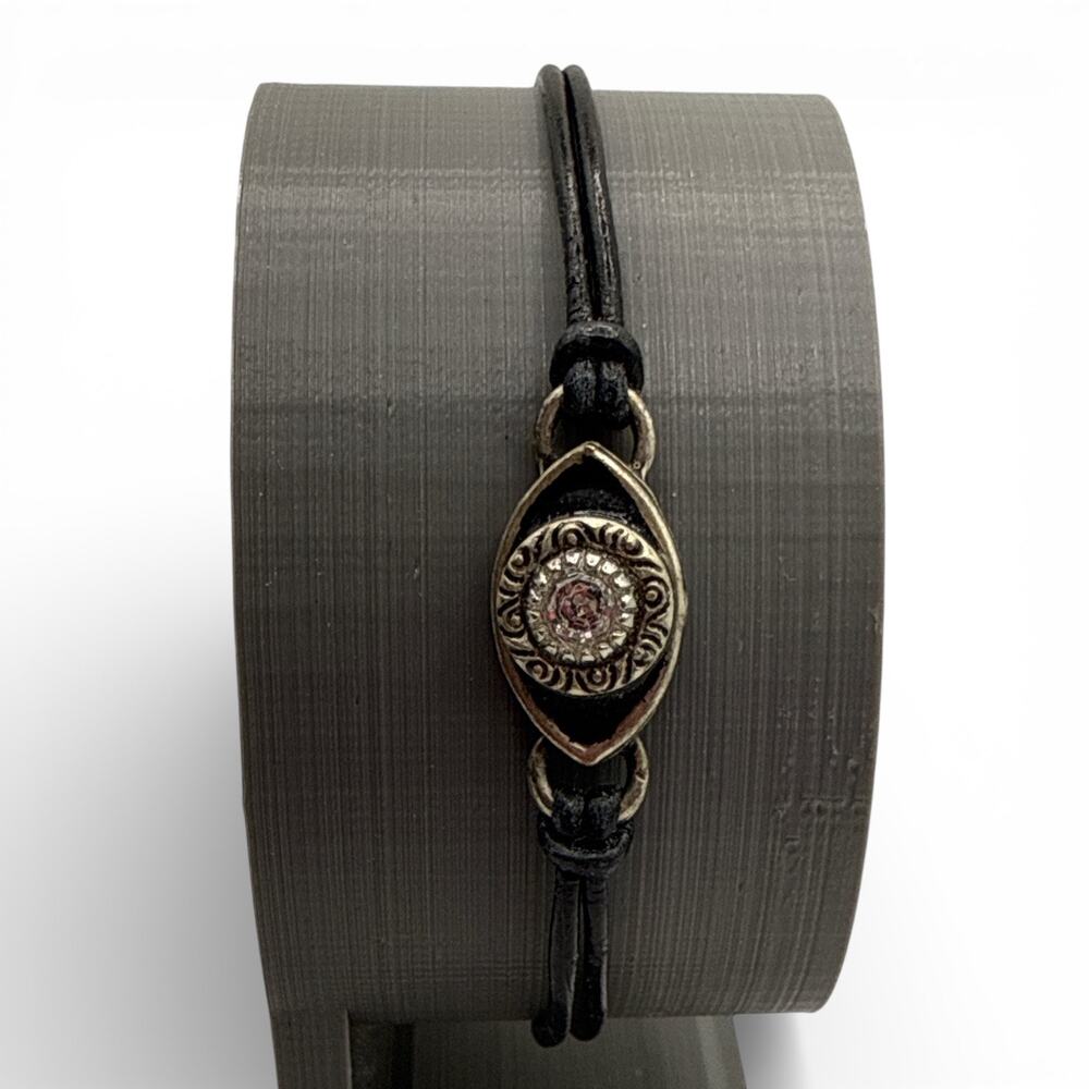 Michal Golan Artisan Evil Eye Cord Bracelet – Swarovski Crystal & Silver - Picture 3 of 7